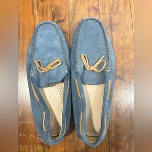 Zara Blue Suede Men's Slip-On Loafers